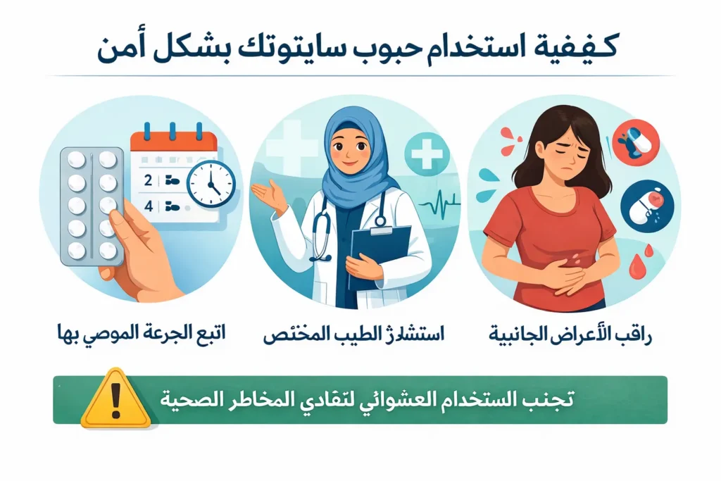 كيفية استخدام حبوب سايتوتك بشكل آمن والإرشادات الطبية المهمة